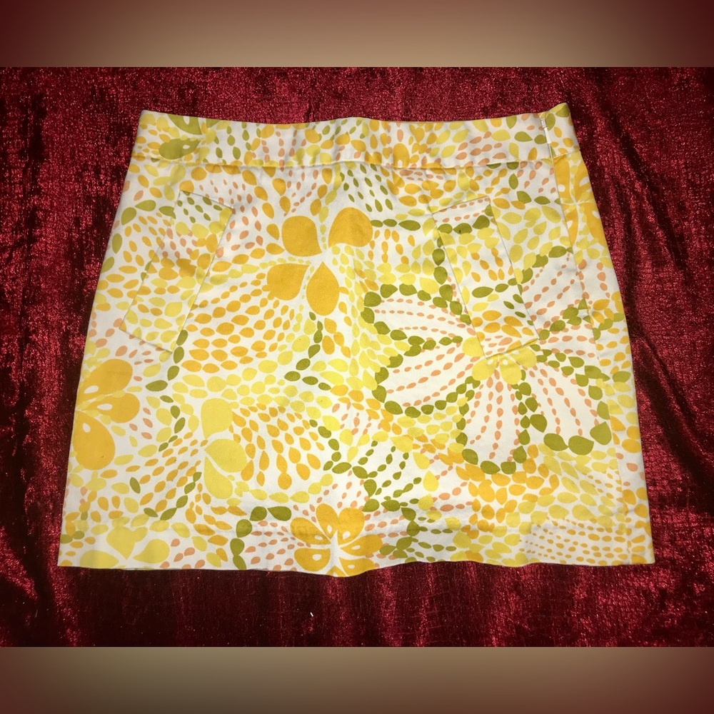 J. Crew stretch Spring Yellow floral print Women's Skirt